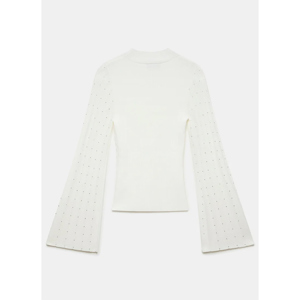 Mint Velvet White Embellished Knit Top